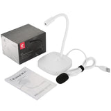 Desktop Usb Microphone For G22 Computers - White - Top-Down View