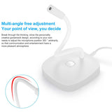 Desktop Usb Microphone For G22 Computers - White - Rear View