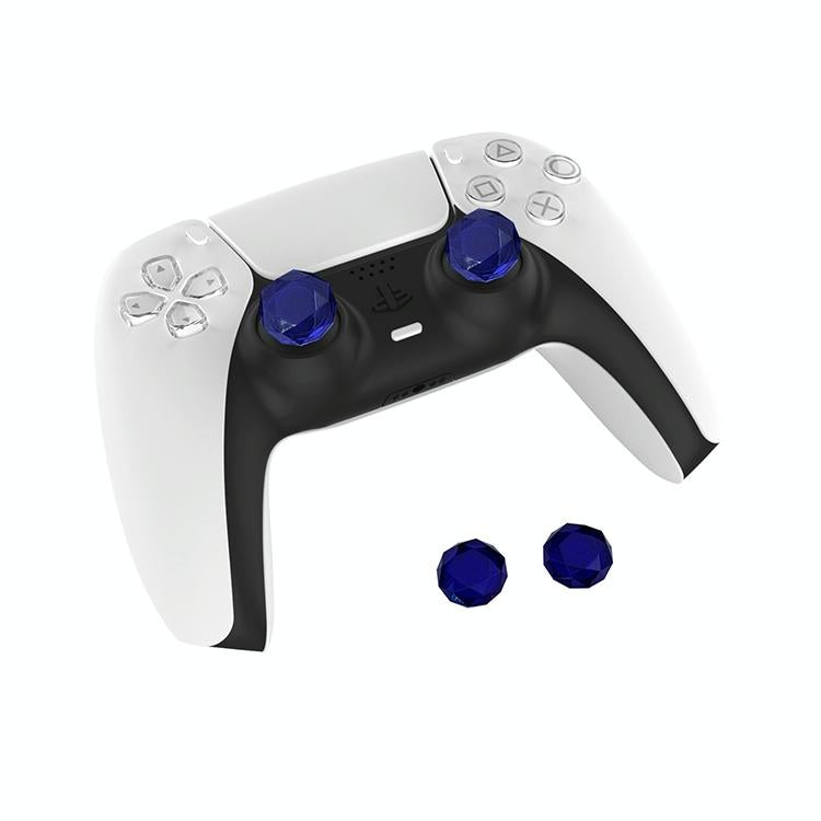2 Pcs Diamond Texture Games Grip Caps for Ps5 - Clear White
