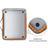 Waterproof Laptop Sleeve Bag With Zipper - Handheld - Beige White - Side View