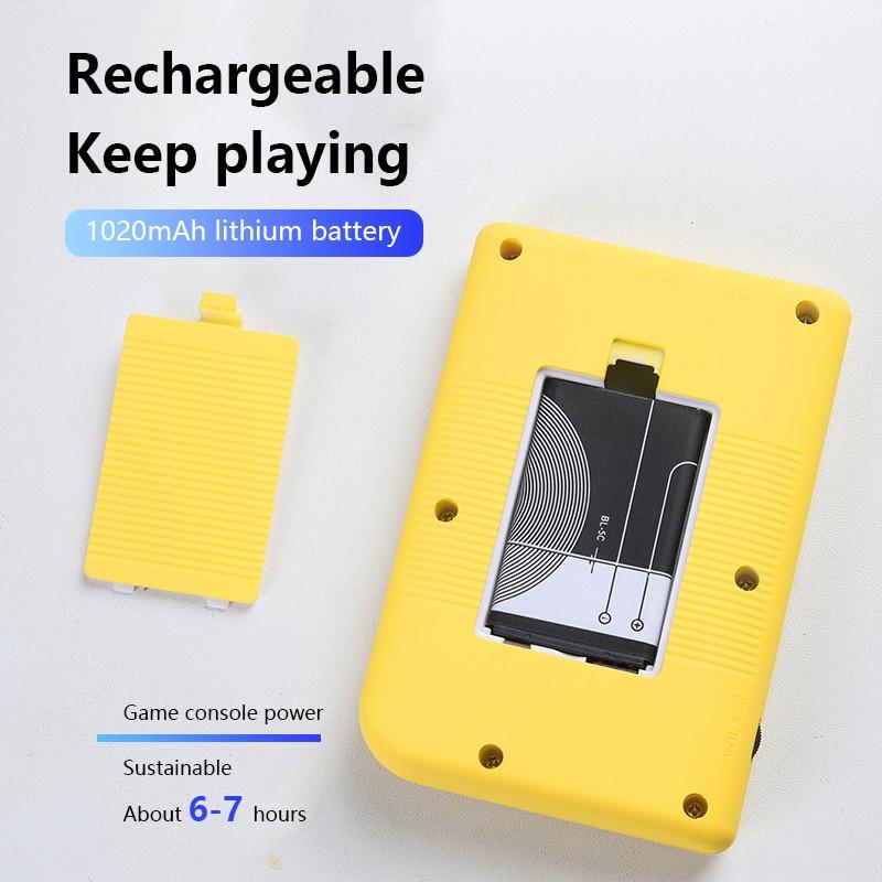 500 Classic Games Mini Handheld Console For Kids - 3.0 Inch Retro Macaron Design With Av Output - Yellow