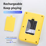 500 Classic Games Mini Handheld Console For Kids - 3.0 Inch Retro Macaron Design With Av Output - Yellow - Low Angle