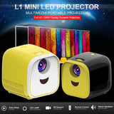 Portable Mini Led Projector With Speaker For Children'S Home Use - Yellow - Close-Up Angle
