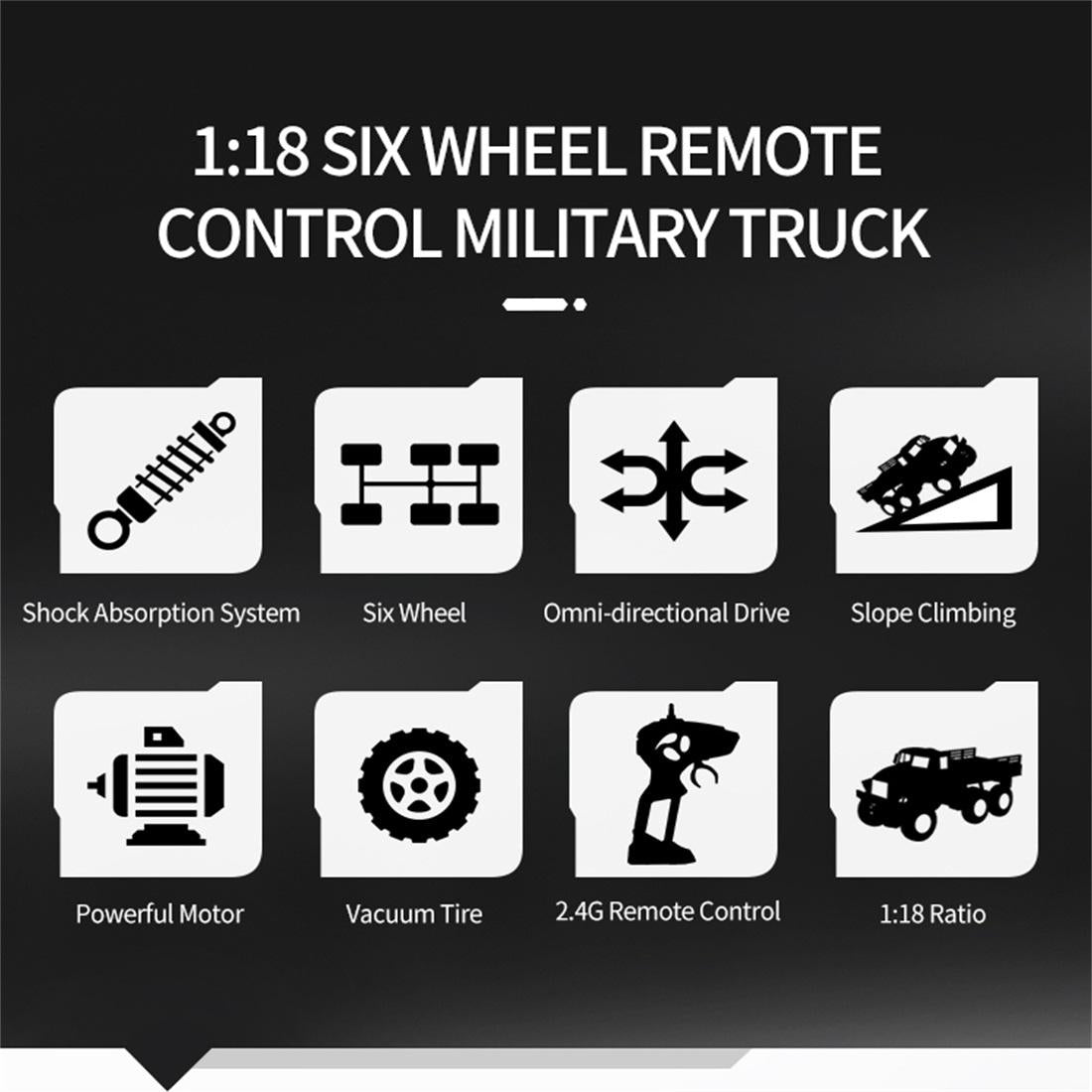 2.4ghz 4ch Remote Control Dongfeng 7 Six-wheeled Armor Truck Toy - Yellow