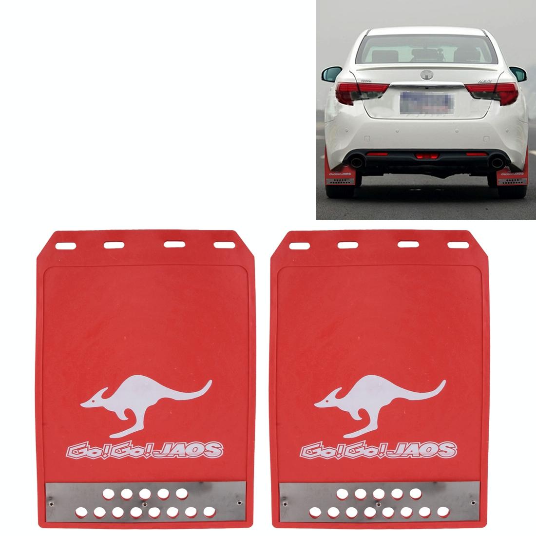 2 Pcs Premium Heavy Duty Molded Splash Mud Flaps Auto Front And Rear Fender Guard Small Size Random Pattern Delivery - Yellow
