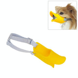 Cute Duck Mouth Shape Silicone Muzzle For Pet Dog - Size S Yellow - Side View