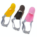 Cute Duck Mouth Shape Silicone Muzzle For Pet Dog - Size S Yellow - 45-Degree Angle