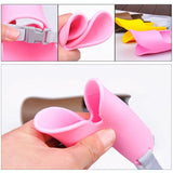 Cute Duck Mouth Shape Silicone Muzzle For Pet Dog - Size S Yellow - Close-Up Angle