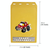 Premium Heavy Duty Molded Splash Front And Rear Mud Flaps Fender Guard Medium Size Random Pattern Delivery - Yellow - Close-Up Angle