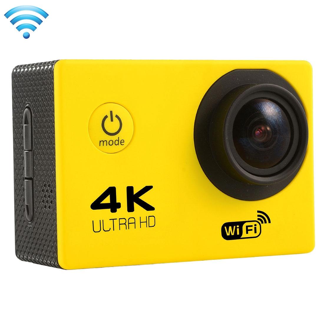 170 Degree Wide Angle Wifi Action Camera with Waterproof Case - Supports 64gb Micro Sd - Yellow