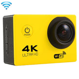 170 Degree Wide Angle Wifi Action Camera with Waterproof Case - Supports 64gb Micro Sd - Yellow