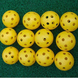 10-piece Indoor Golf Exercise Hollow Balls - Available - Yellow - Close-Up Angle