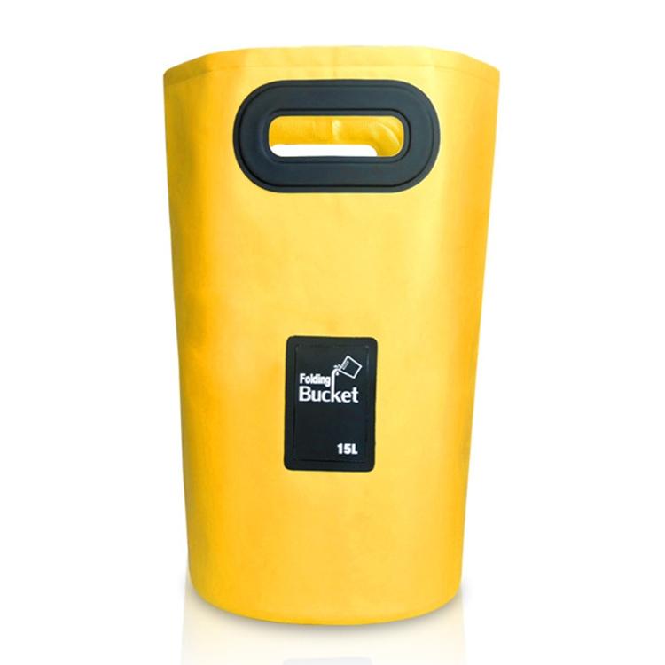 15L Outdoor Portable Folding Sink Pvc Collapsible Bucket - Yellow