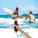 Buoyant Floating Handle Grip for Gopro and Action Cameras with Strap - Low Angle