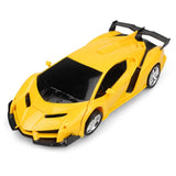 Remote-controlled Deformable Toy Car - 4 Channels - Yellow - Side View