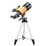 Stargazing Telescope for High-definition Astronomical Viewing - Black / Yellow - Front View