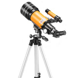 Stargazing Telescope for High-definition Astronomical Viewing - Black / Yellow - Side View