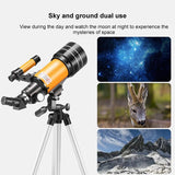 Stargazing Telescope for High-definition Astronomical Viewing - Black / Yellow - 45-Degree Angle