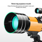 Stargazing Telescope for High-definition Astronomical Viewing - Black / Yellow - Rear View