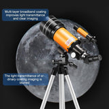 Stargazing Telescope for High-definition Astronomical Viewing - Black / Yellow - Low Angle