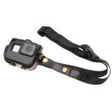 Leather Housing Case with Neck Strap and Buttons for Gopro Hero7 / 6 / 5 - Black - Brown