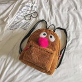 Girls' Plush Bird Backpack - Compact and Cute - Top-Down View