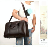 Large Leather Gym & Travel Bag - Spacious & Stylish - Front View