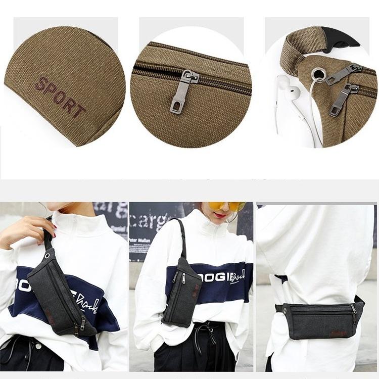 Versatile Canvas Shoulder Bag - Brown