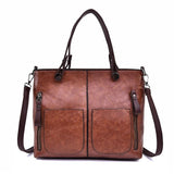 Stylish Brown Pu Shoulder Bag For Women - Front View