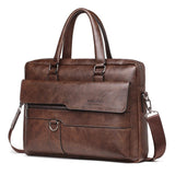 Retro Pu Leather Men Crossbody Bag - Dark Brown