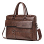 Retro Pu Leather Men Crossbody Bag - Dark Brown