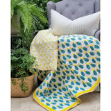 GOTS Certified Organic Cotton Reversible Baby Quilt (100x120cm) - Blue Pineapple - Front View