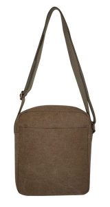 FIB Explorer Canvas Cross Body Travel Bag - Khaki - Front View