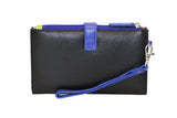 Giannotti Womens Rainbow Wrist Wallet Ladies Wristlet Cardholder Purse - Blue - Top-Down View