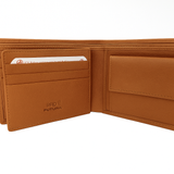 Futura Mens RFID Leather Coin Fold Over Genuine Leather Wallet - Tan - Side View