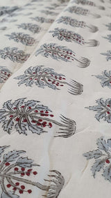 Kolka Palm & Pine Reversible Quilt 100% Cotton Blue - King Size - Rear View