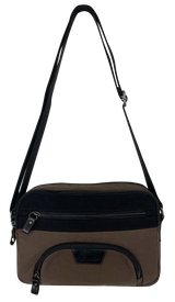 FIB Byron East West Sling Shoulder Bag Travel Adjustable Strap - Brown - Side View