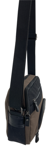 FIB Byron East West Sling Shoulder Bag Travel Adjustable Strap - Brown - Top-Down View