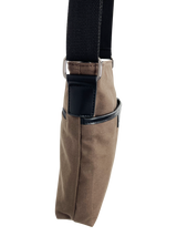 FIB Byron Canvas Sling Bag Shoulder Travel Cross Body - Brown - Low Angle