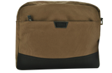 FIB Byron Canvas Laptop Messenger Bag Travel Shoulder Sling - Brown - Side View