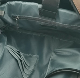 FIB Byron Canvas Laptop Messenger Bag Travel Shoulder Sling - Brown - Rear View