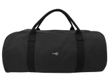 FIB Barrell Duffle Bag Travel Cotton Canvas Sports Luggage - Black - Front View