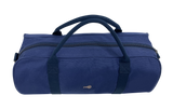 FIB Barrell Duffle Bag Travel Cotton Canvas Sports Luggage - Blue - Top-Down View