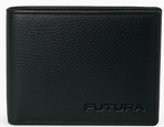 Futura Mens RFID Protected Slim Genuine Leather Wallet - Black