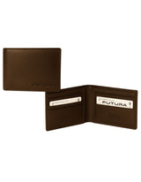 Futura Mens RFID Protected Slim Genuine Leather Wallet - Tan - Front View
