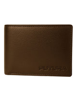 Futura Mens RFID Protected Slim Genuine Leather Wallet - Tan - Side View