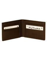 Futura Mens RFID Protected Slim Genuine Leather Wallet - Tan - Top-Down View