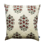 1x Kolka Cotton Gulbahar Quilted Euro Sham Superior Quality High Durable - Ruby - Front View