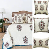 1x Kolka Cotton Gulbahar Quilted Euro Sham Superior Quality High Durable - Ruby - 45-Degree Angle