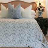 Wild Flower Ocean Reversible Quilt - Blue (Size: King 228 cm x 274 cm) - Rear View